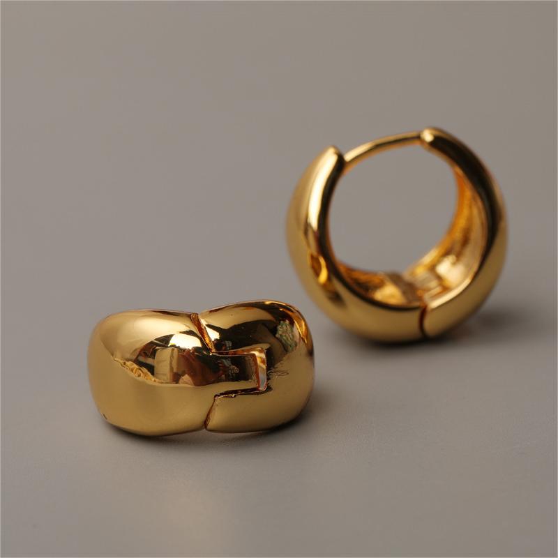 Fashion Modern Arc Brass French Minimalist Temperament Metal Smooth Ear Ring Earrings Accessories - Wanita Store