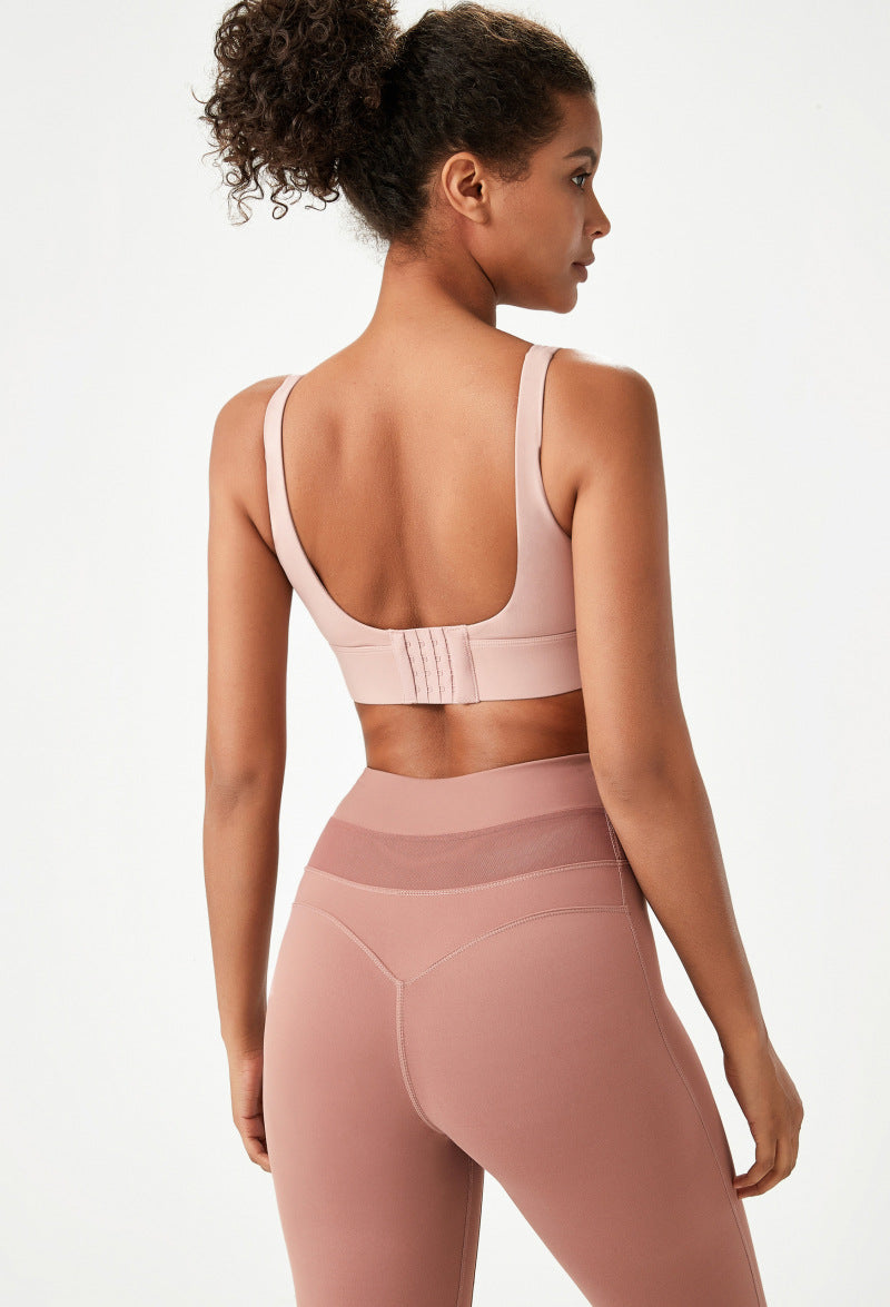 Sports Bra Women Buckle Yoga Bra Fixed Cup Sports Bra Fitness Vest