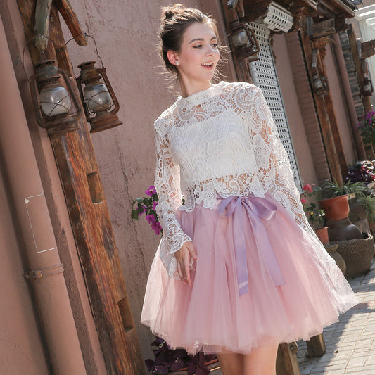 Women Clothing Tutu Skirt Layers Mesh Tulle Skirt - Wanita Store