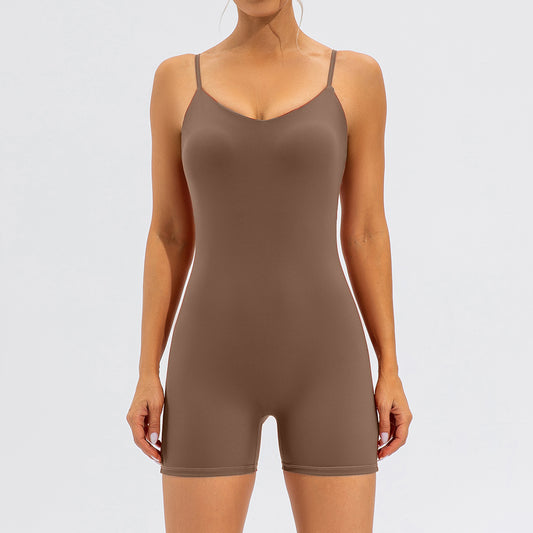 Seamless Sexy Peach Hip Yoga Bodysuit Quick Drying Fitness Sports Back Shaping Air Yoga Clothes One Piece