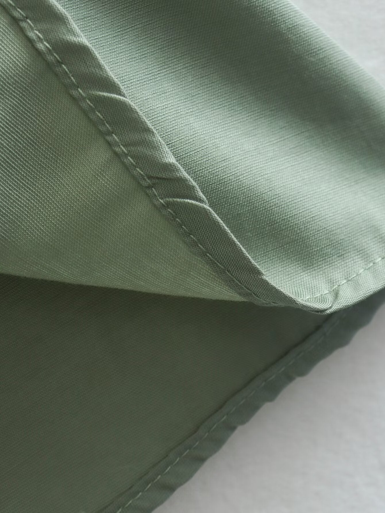 Spring Women Clothing Army Green Long Sleeve Pleated Dress