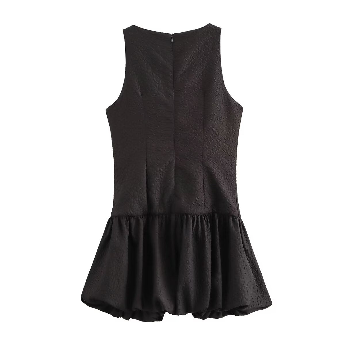 Women French Waist Display Wide Swing Short Sleeveless Dress Puffy dress