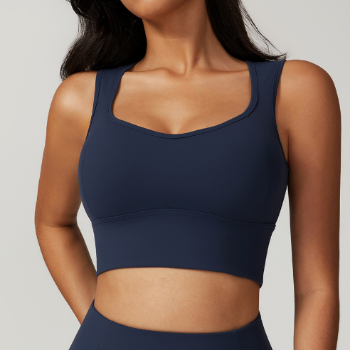 Sollinarry Brushed Back One Piece Sports Underwear Women Shockproof Push up Yoga Bra Running Workout Vest