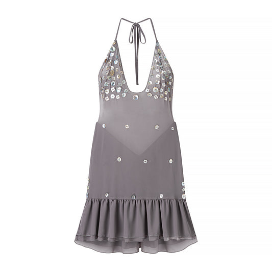 Summer Women Clothing Sexy Sexy Slim Shell Halter Short Dress