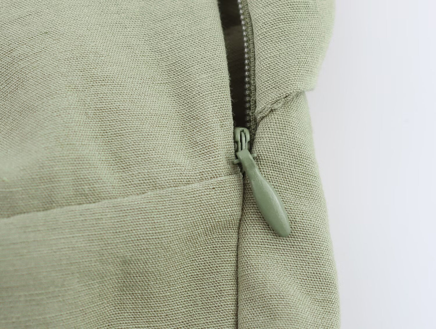 Women Clothing Solid Linen Midi Sling Dress