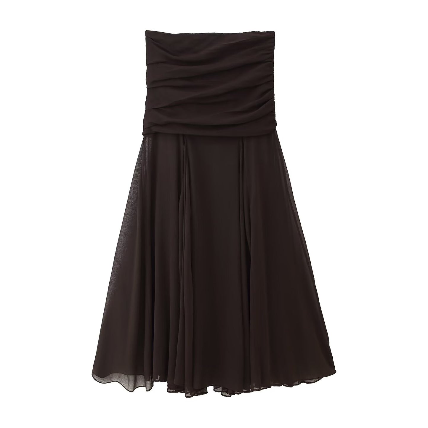 Summer Women Clothing Translucent Pleated Design Skirt