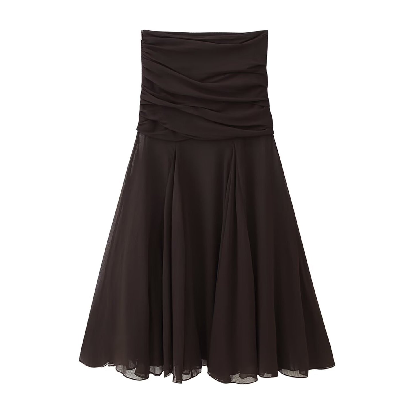 Summer Women Clothing Translucent Pleated Design Skirt