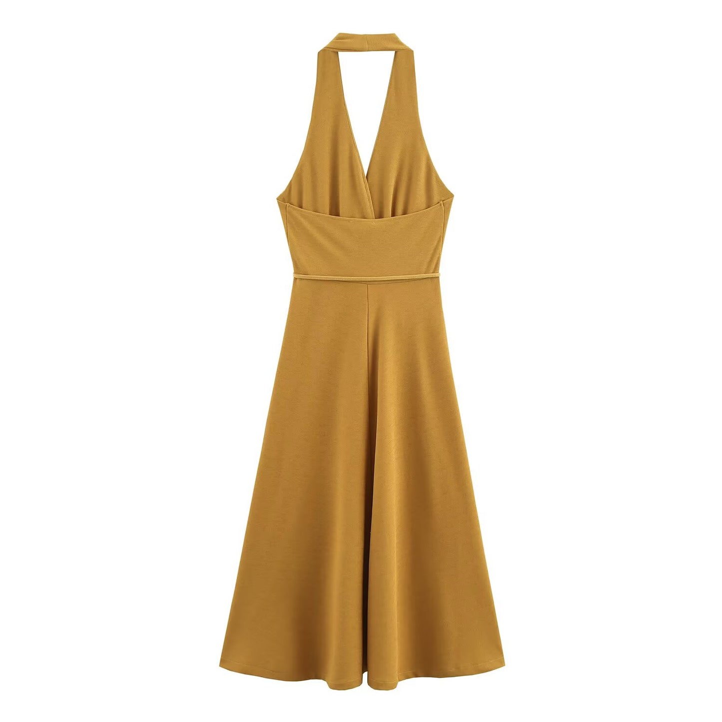 Women Clothing at Series Belt Hanging Collar Backless Dress