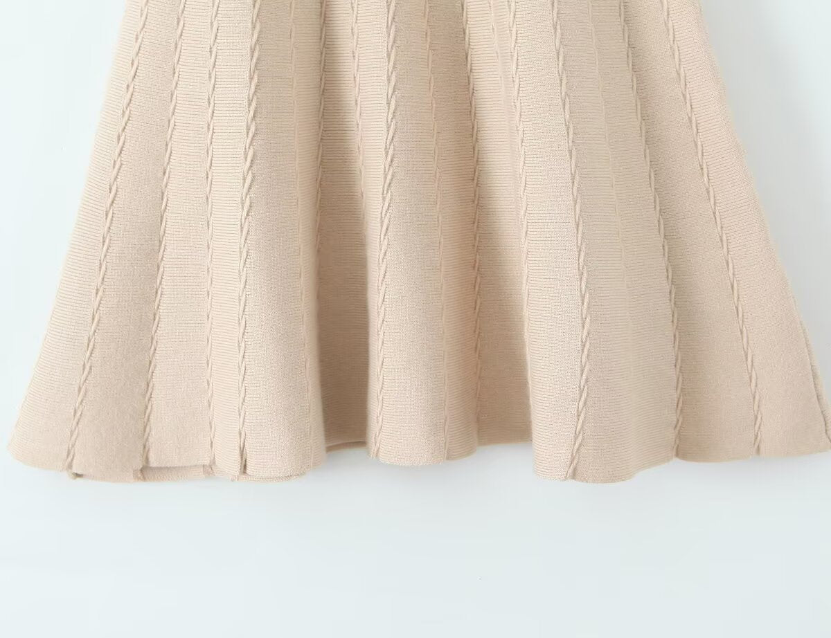 Knitted Cardigan Vest Dress Sets Women Modified Chest Waistline One Piece Long Sleeve Knitted Dress