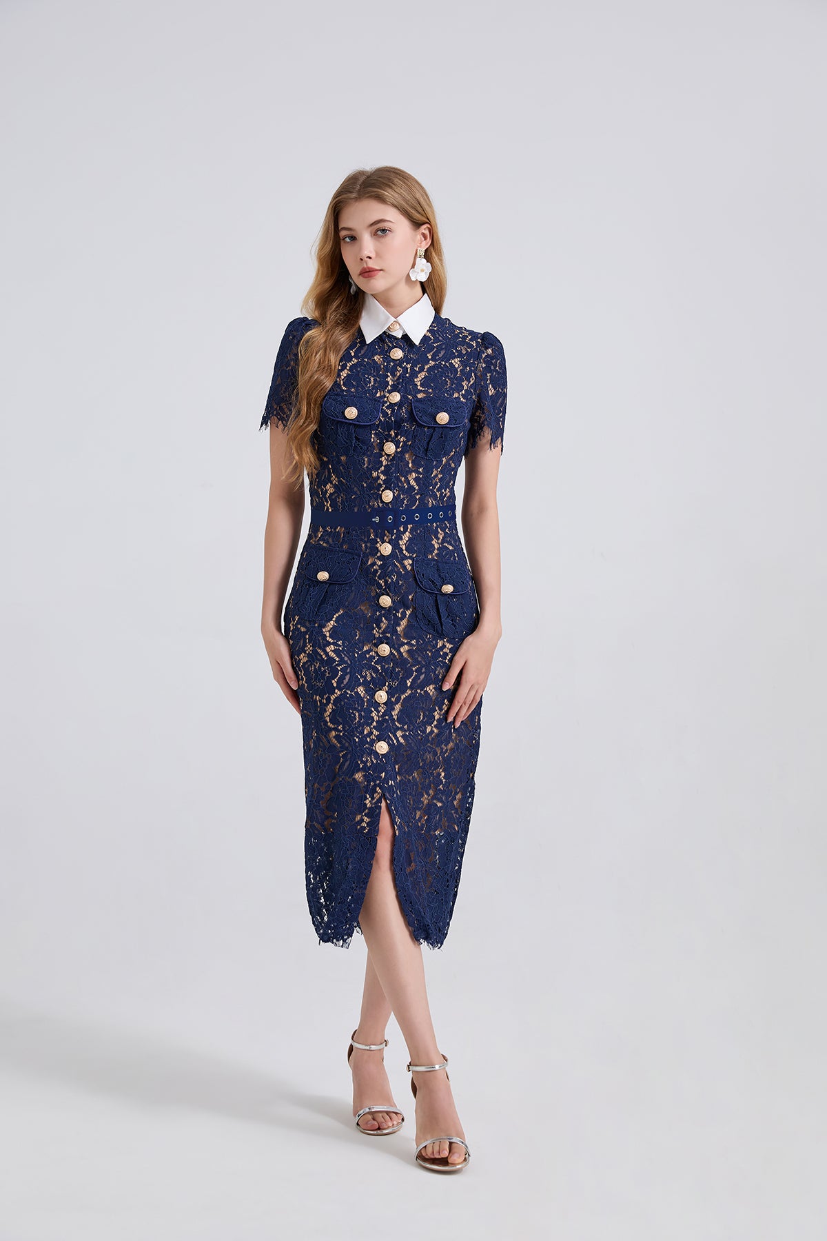 Women Lace Pocket Summer Sexy Dress