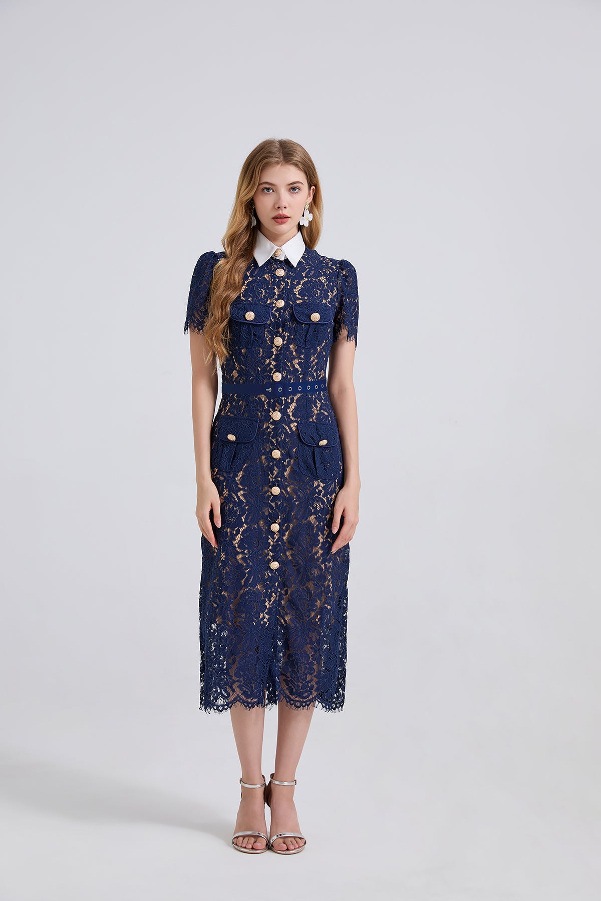 Women Lace Pocket Summer Sexy Dress