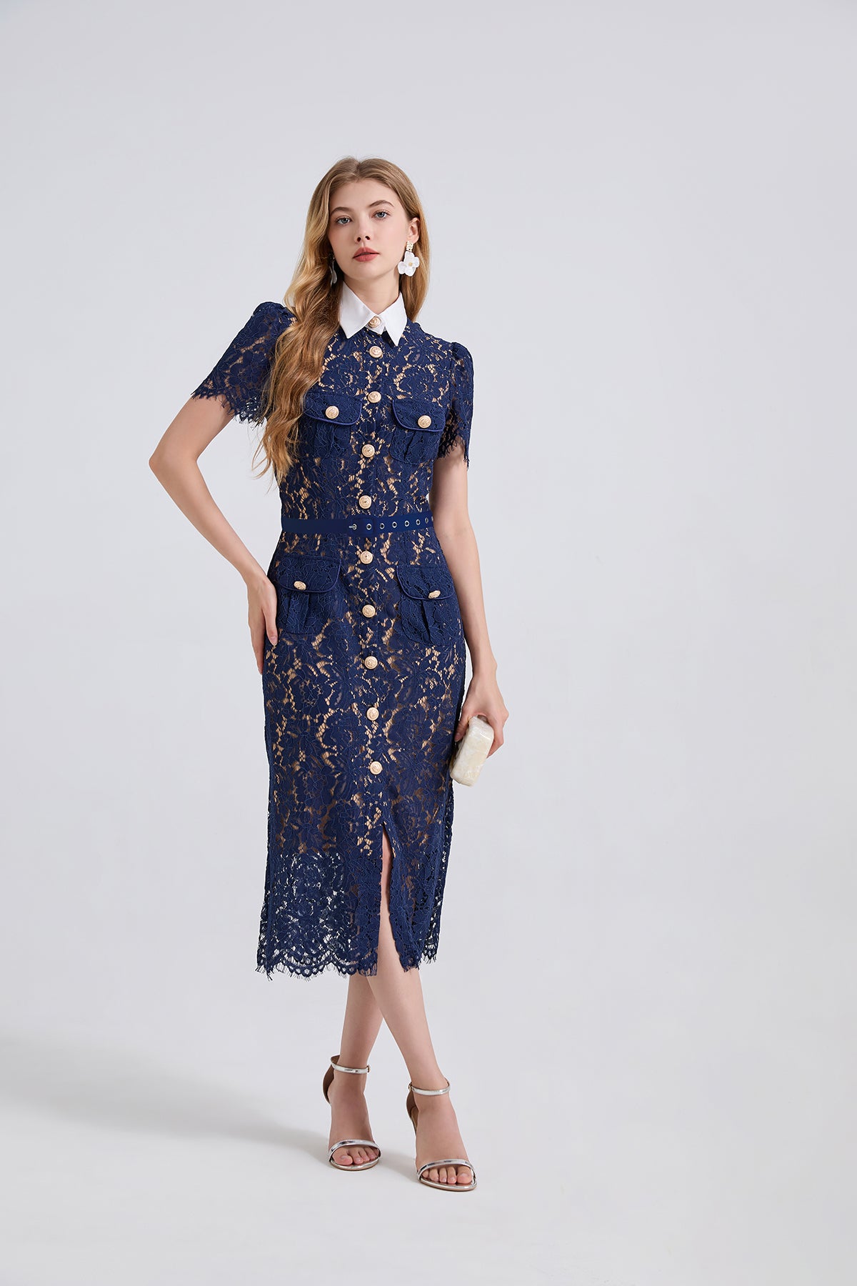 Women Lace Pocket Summer Sexy Dress