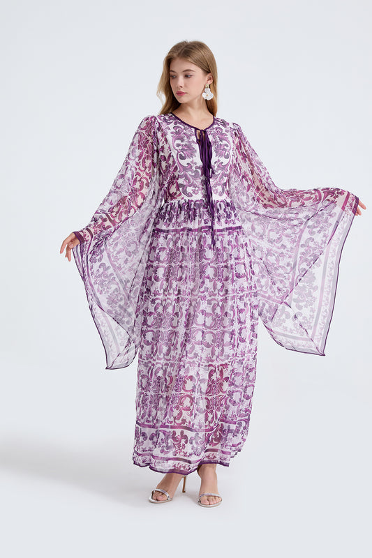 Women Spring Autumn Loose A Line Long Sleeved Dress