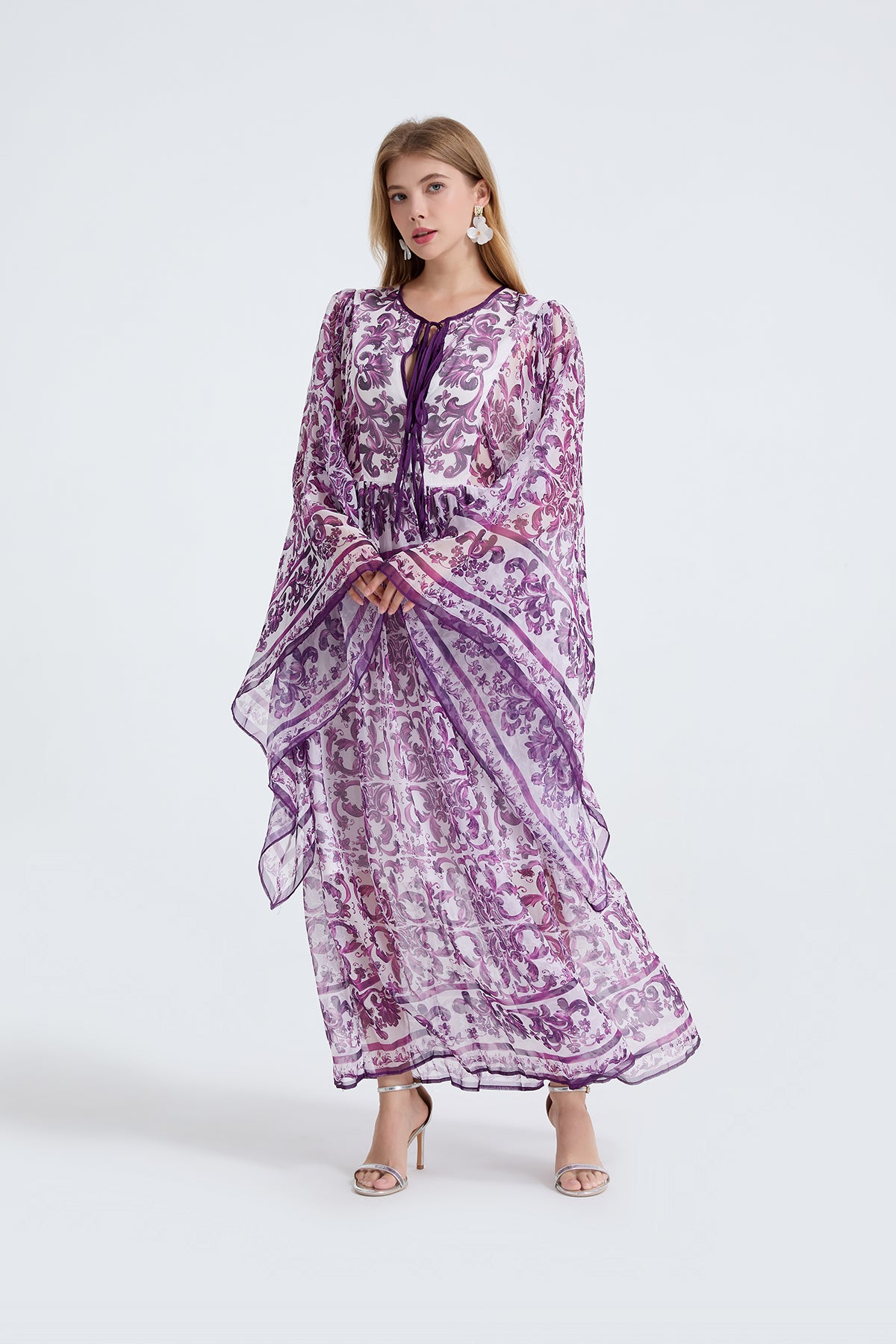 Women Spring Autumn Loose A Line Long Sleeved Dress