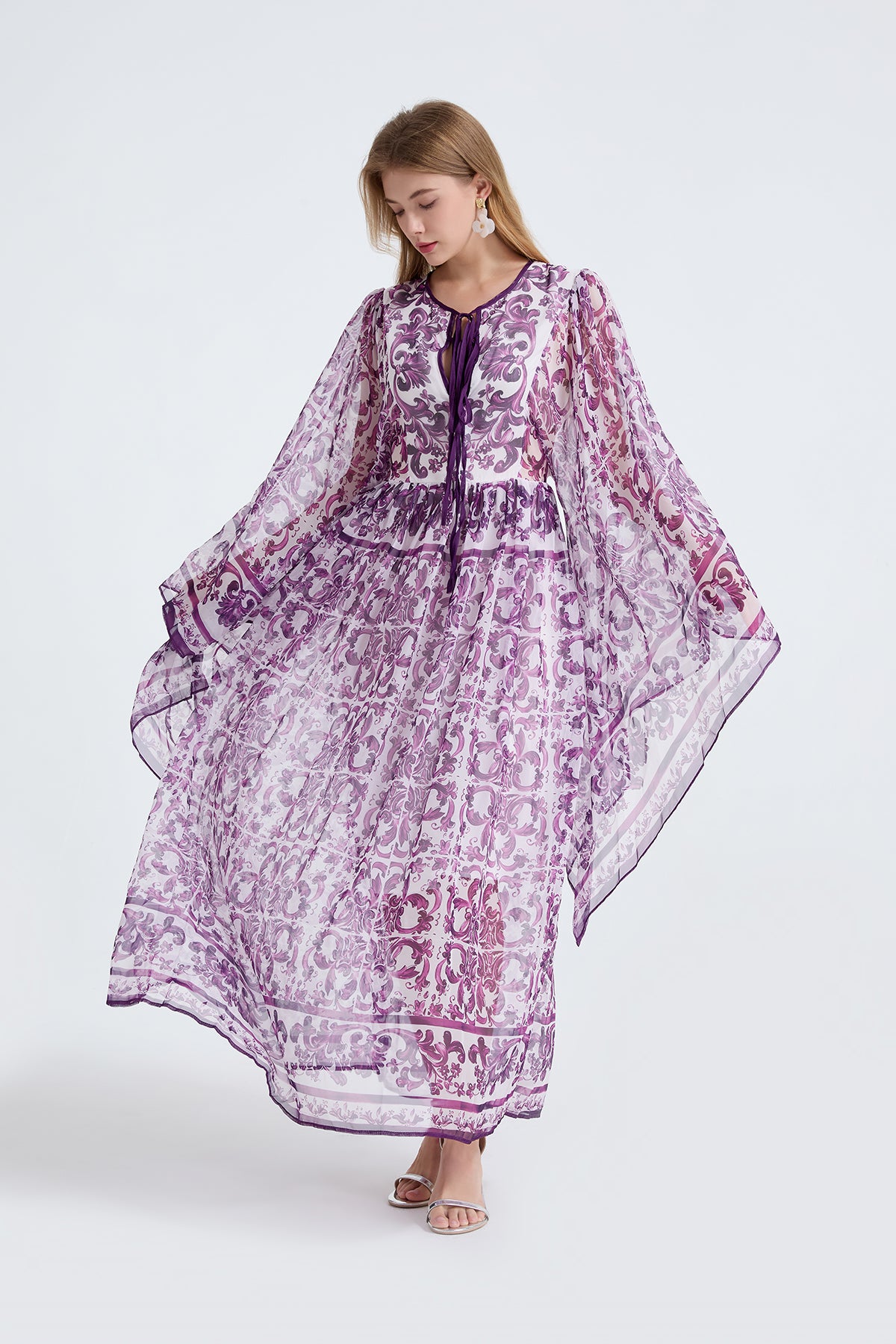 Women Spring Autumn Loose A Line Long Sleeved Dress