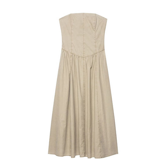 Fall Women Clothing Simple Slim Tube Top Dress
