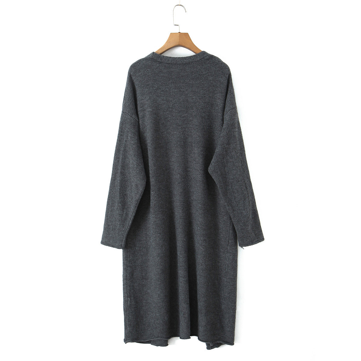 Sweater Cardigan for Women Loose Outer Wear Autumn Winter Long Sleeve below the Knee Knitted Three Piece Coat