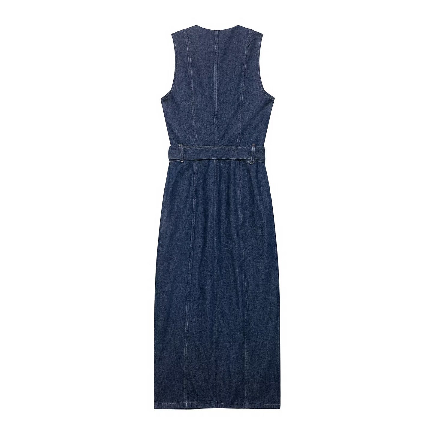 Women Wear Wild with Belt Denim Dress