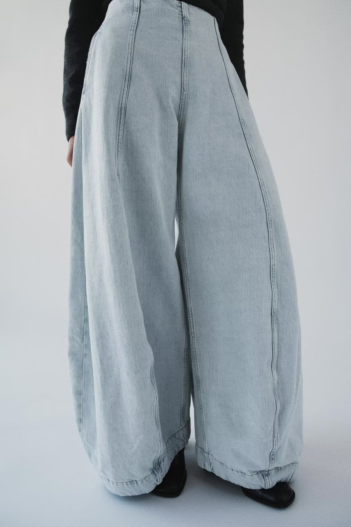 Women Clothing Autumn Series High Waist Balloon Jeans