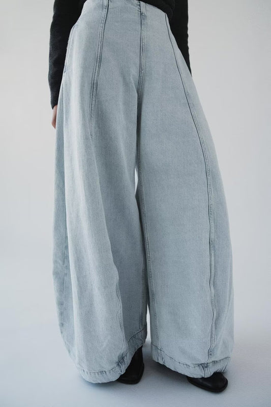 Women Clothing Autumn Series High Waist Balloon Jeans
