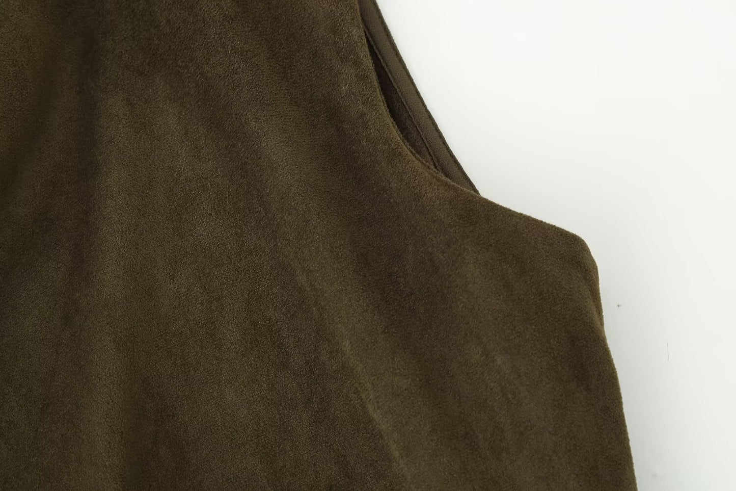 Early Autumn Women Clothing French Suede Leather Mid-Length Irregular Asymmetric Dress
