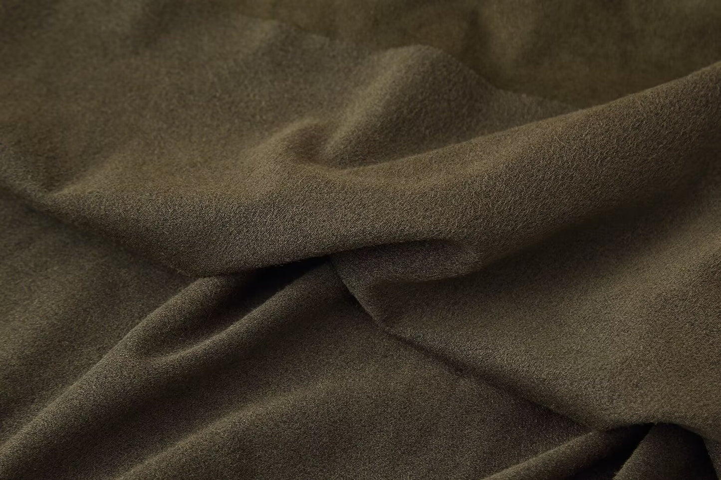 Early Autumn Women Clothing French Suede Leather Mid-Length Irregular Asymmetric Dress