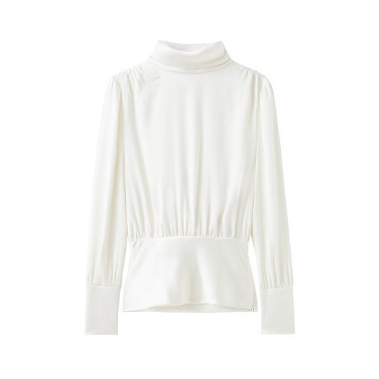 Women Clothing Top Product Silk Satin Texture Bowknot Decoration Backless Shirt - Wanita Store