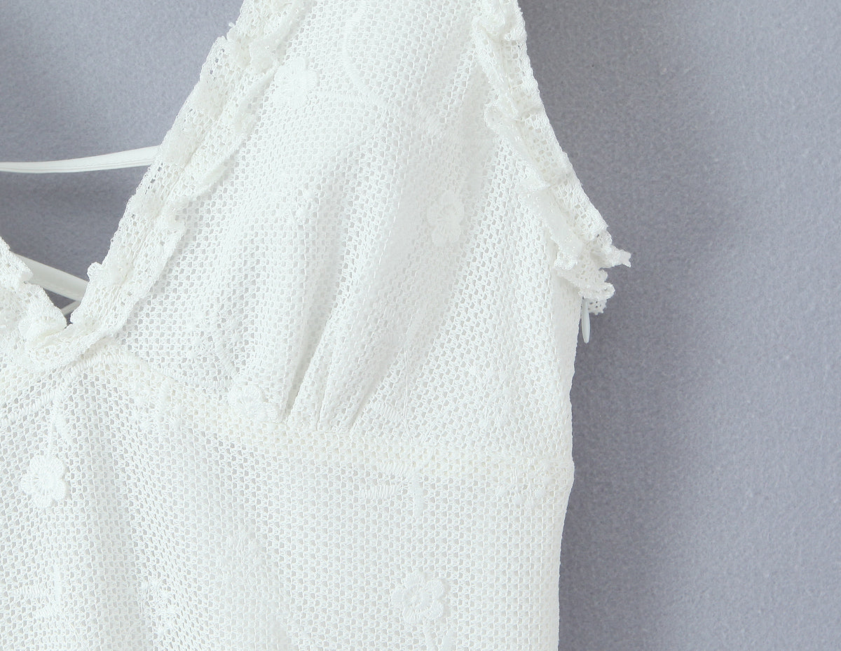 Vestido de malla bordado para mujer