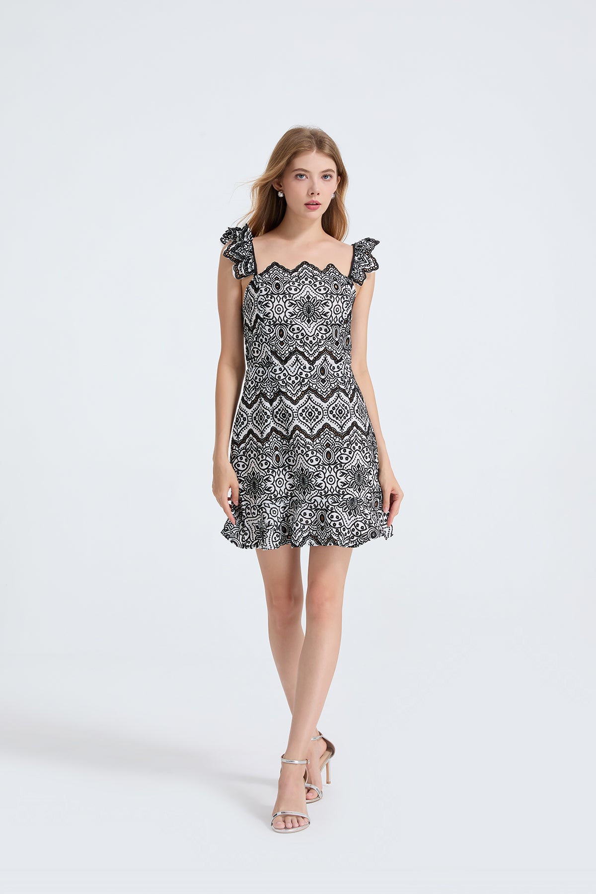 Robe d'été sans manches à imprimé et col en V pour femme