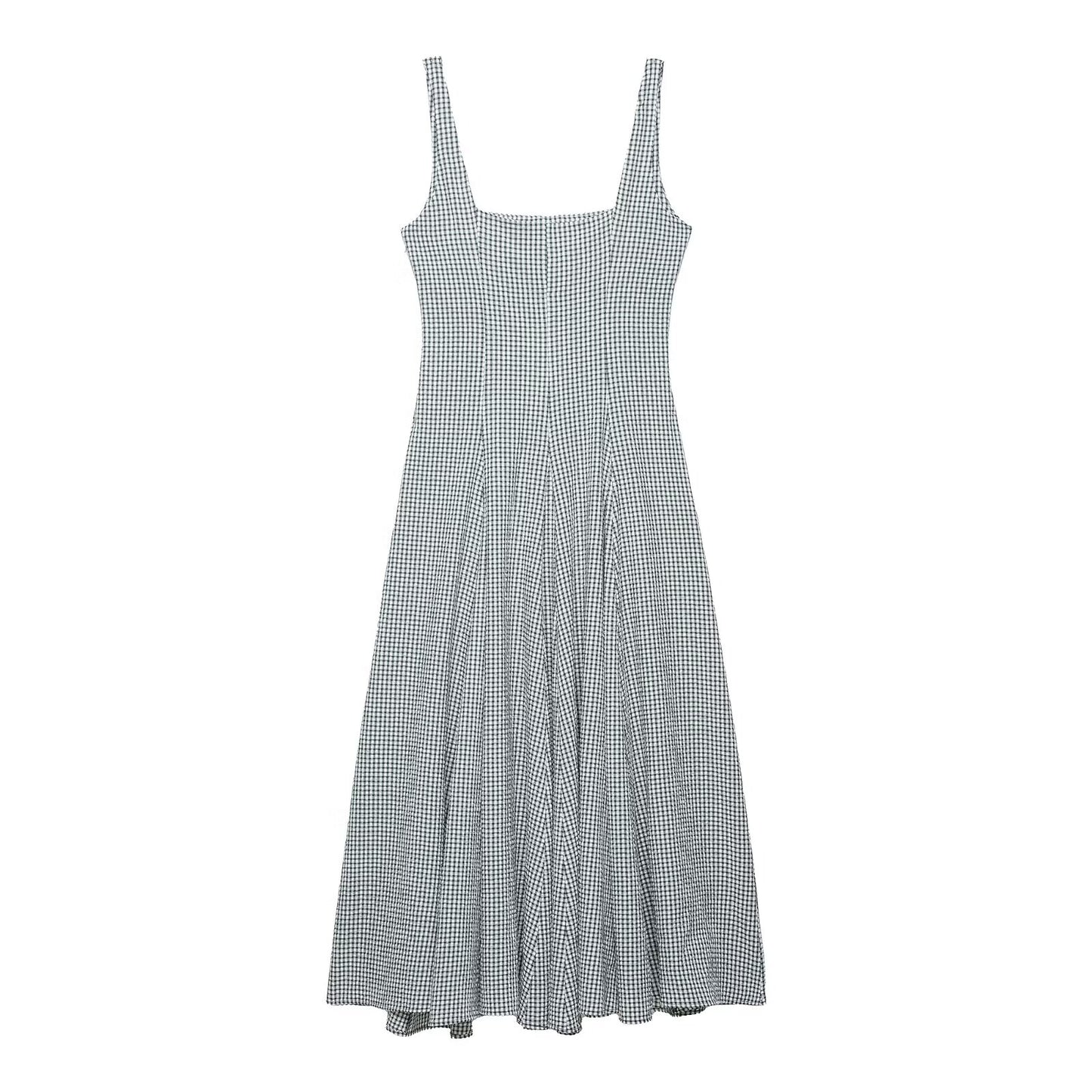 Robes Femme Robe Bandage Printemps Robe Carreaux Mi-Longue