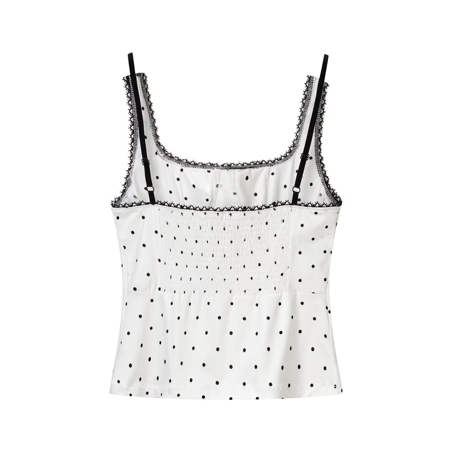 Vêtements femme été à la mode tout assorti court haut à bretelles à pois pour femme