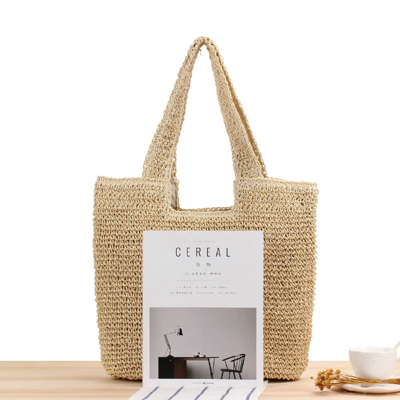 Bag Mori Hand-Woven Bag Casual Large Capacity Beach Bag