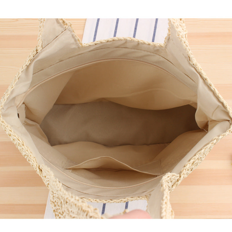 Bag Mori Hand-Woven Bag Casual Large Capacity Beach Bag