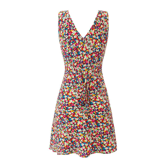 Summer Sweet Spicy Super Beautiful Floral Slim Fitting Slimming Sleeveless V eck Dress Short Dress