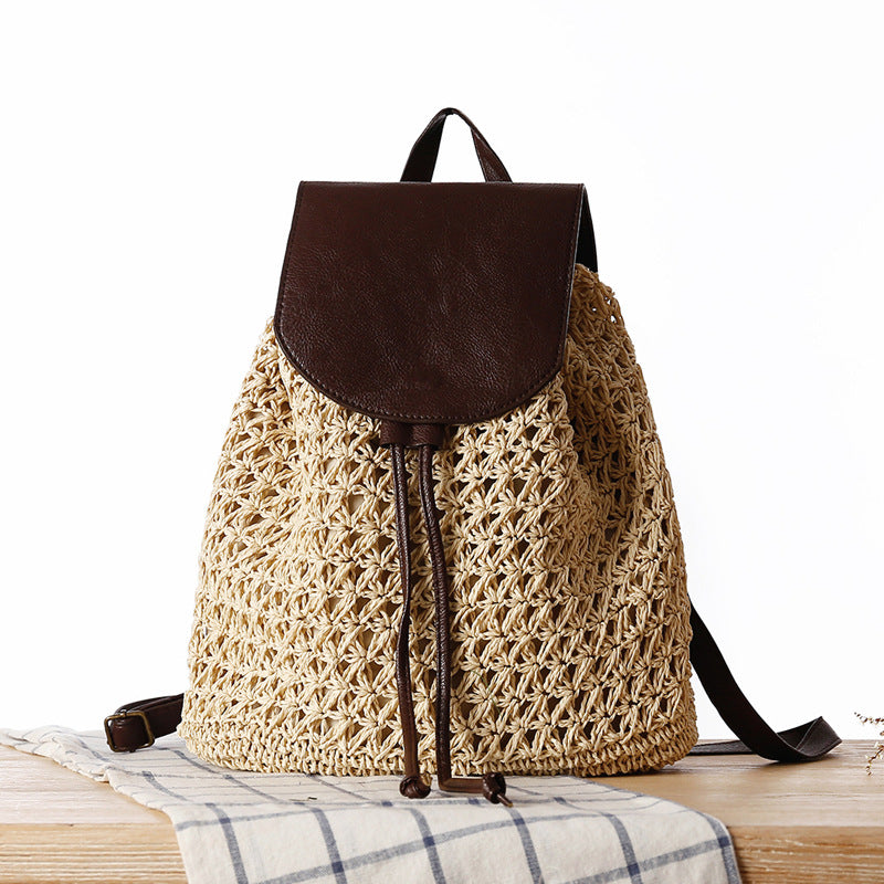 Summer Mori Girl Trendy Backpack Straw Bag Holiday Casual Bag Beach Bag Straw Bag Women Bag