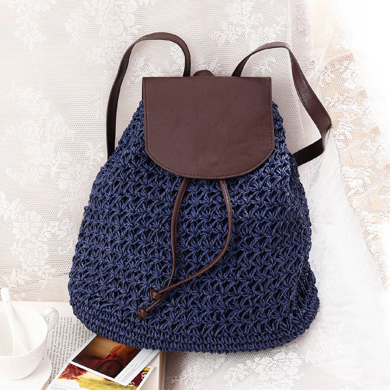 Summer Mori Girl Trendy Backpack Straw Bag Holiday Casual Bag Beach Bag Straw Bag Women Bag