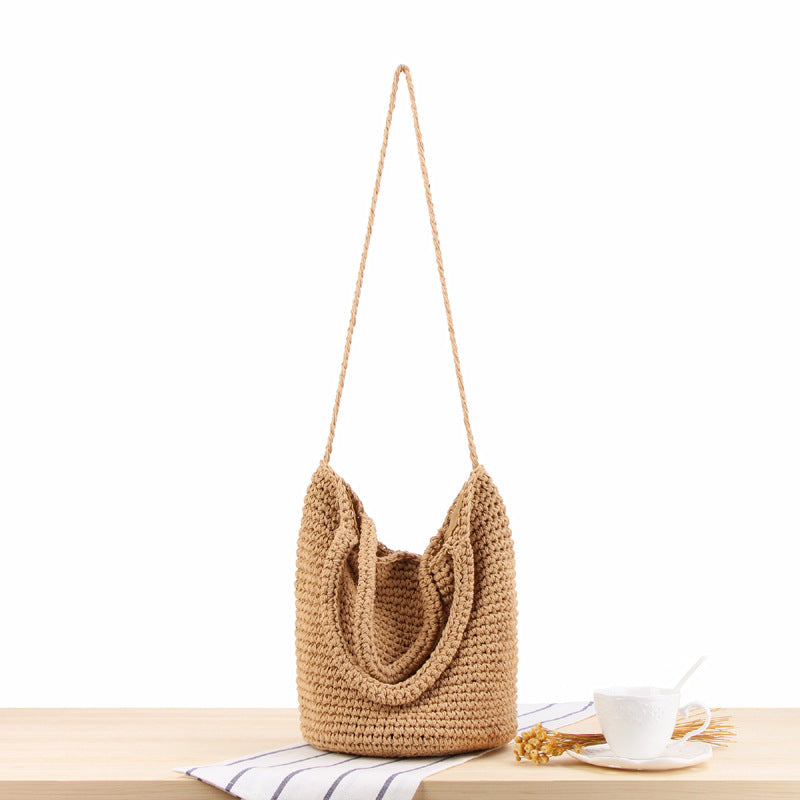 One Shoulder Woven Bag Bohemian Vacation Straw Bag