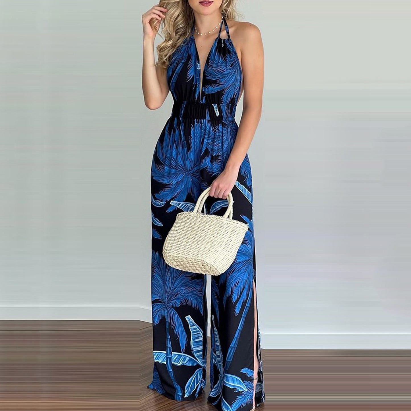 Women Clothing Digital Printing Colorful Jumpsuit Women