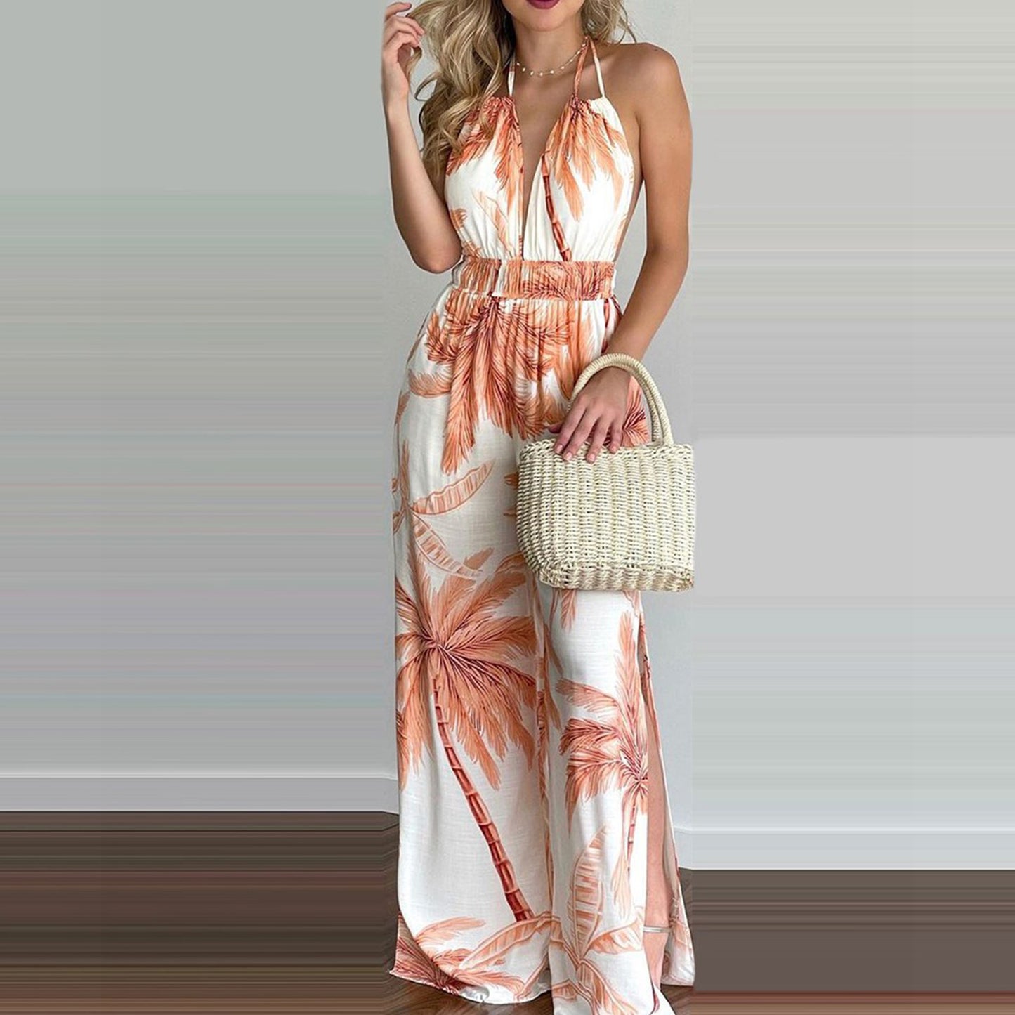 Women Clothing Digital Printing Colorful Jumpsuit Women