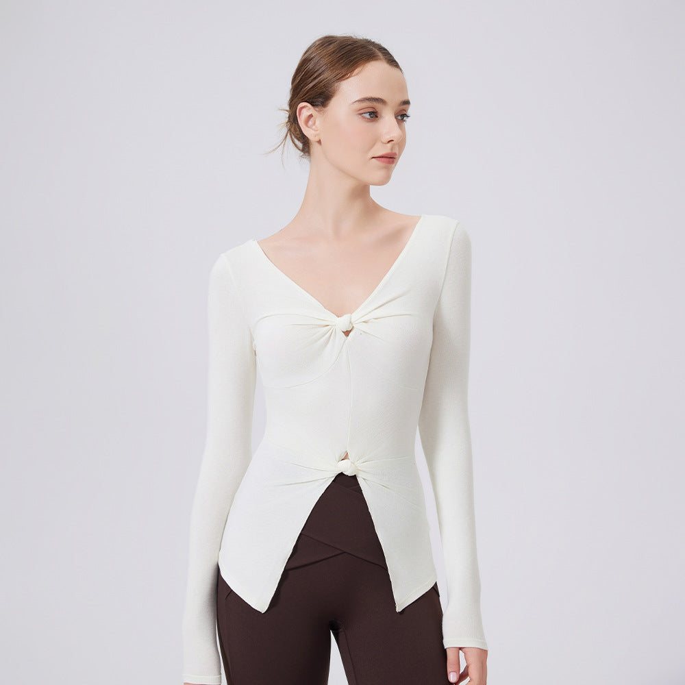 Slim Fit Heat Storage Slimming Top Women Outer Wear Workout Clothes Running Yoga Long Sleeve Mousse Training Sports T shirt