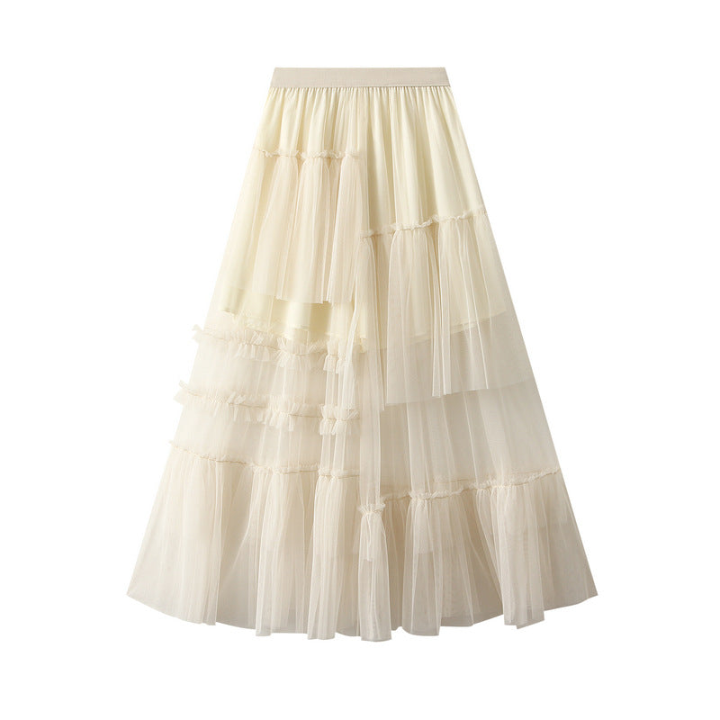 Sweet Tiered Dress Irregular Asymmetric Skirt Dream Tulle Skirt Women