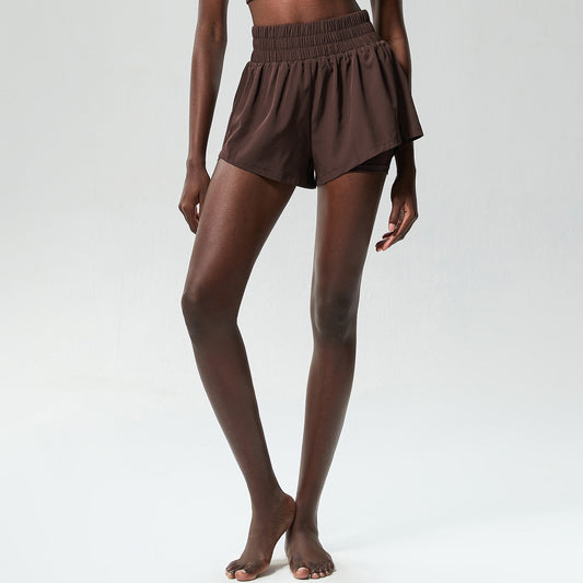 Quick Drying Dolphin Line Long Leg Sports Shorts Women Anti Exposure Summer Faux Two Pieces Fitness Yoga Shorts