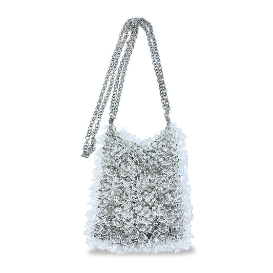 Summer Acrylic Water Drop Beaded Bag Pearl Hand Women Corssbody Bag Extra Large
