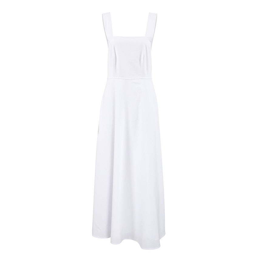 Summer Elegant Loose Halter Sexy Black Dress French Elegant Backless Women Short Dress