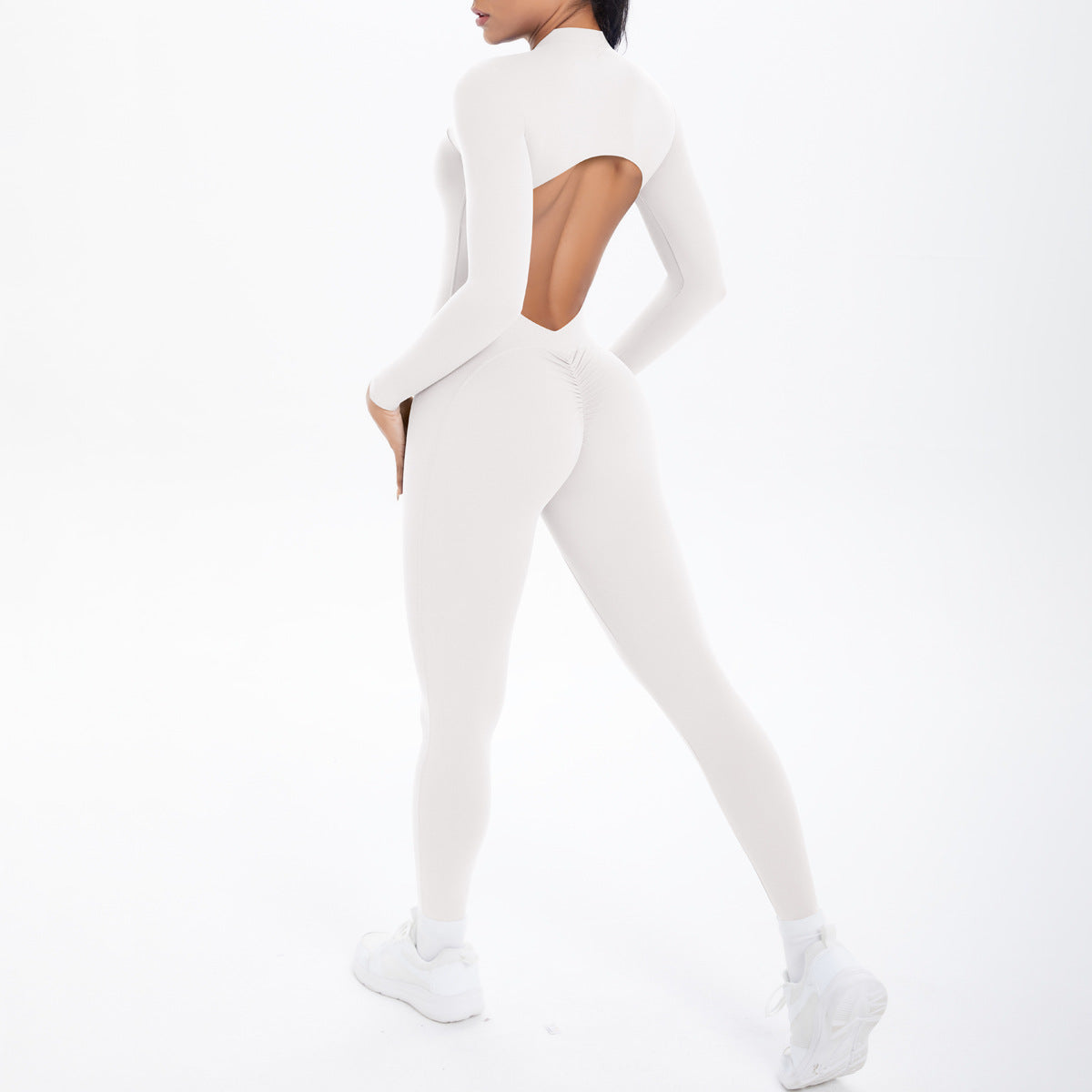 Long-Sleeved Trousers-White and Gray