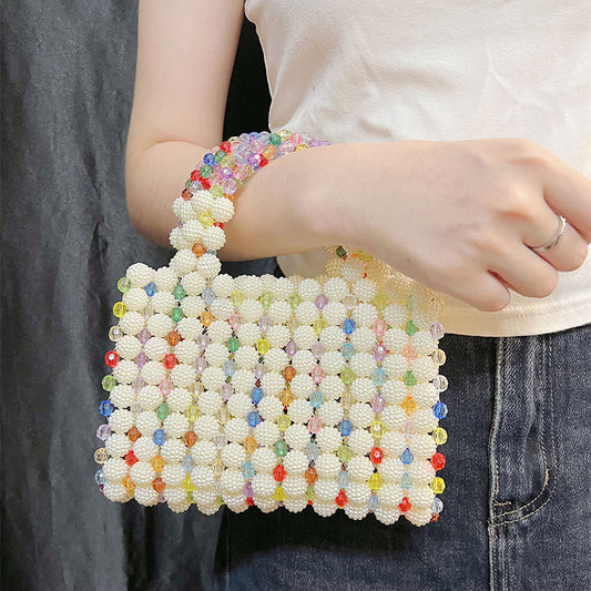 French Handmade Beaded Waxberry Beads Bag High Sense Niche Woven Dinner Party Handbag