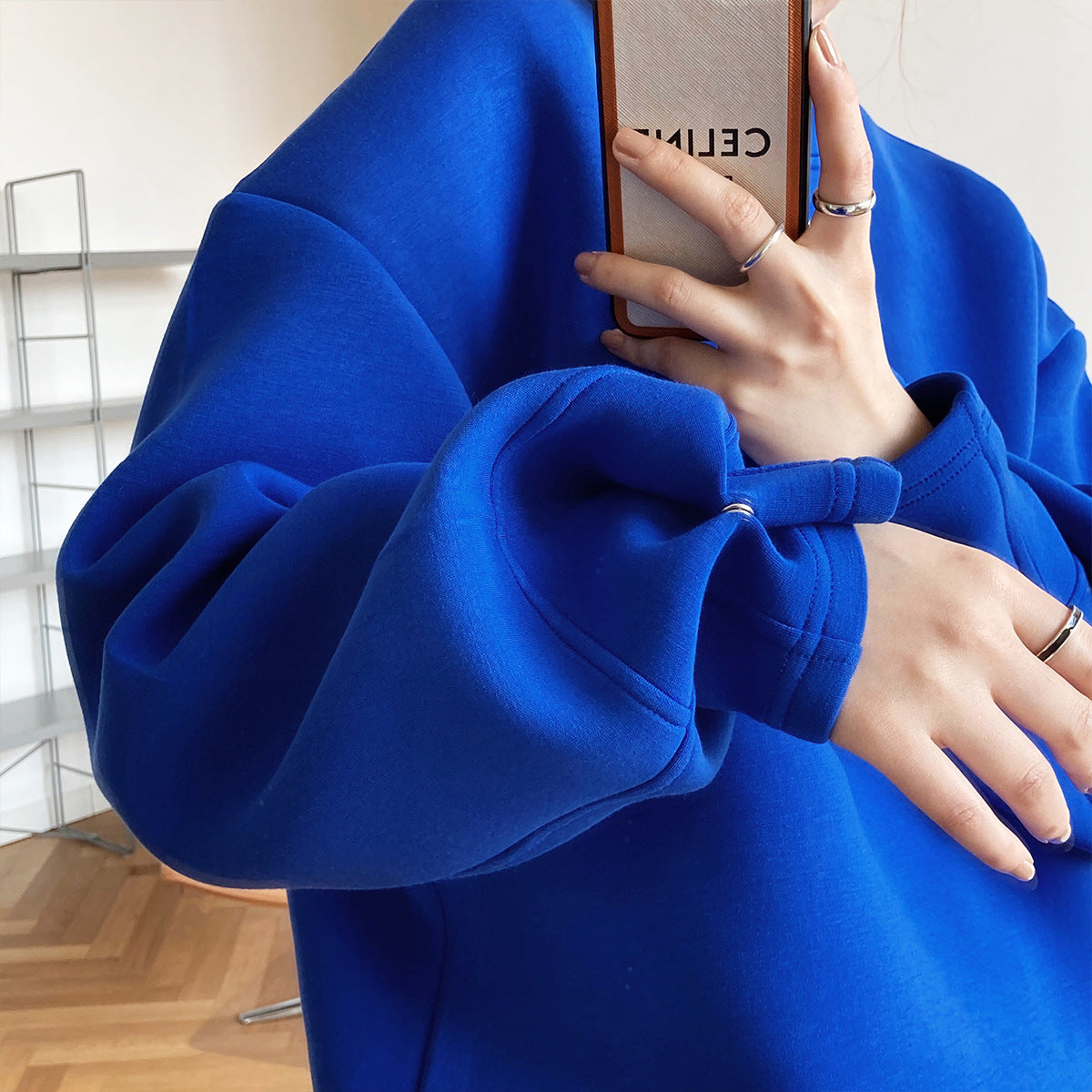 Fashionable Memory Cotton Sweatshirt Women Spring Autumn Thin Design Loose Idle Air Layer Top