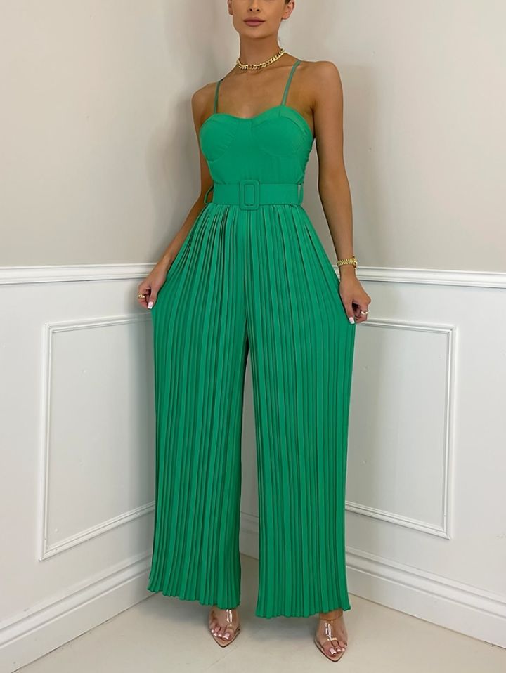 spring/Summer Strap Pleated Sexy Belt Slim Fit Bodysuit