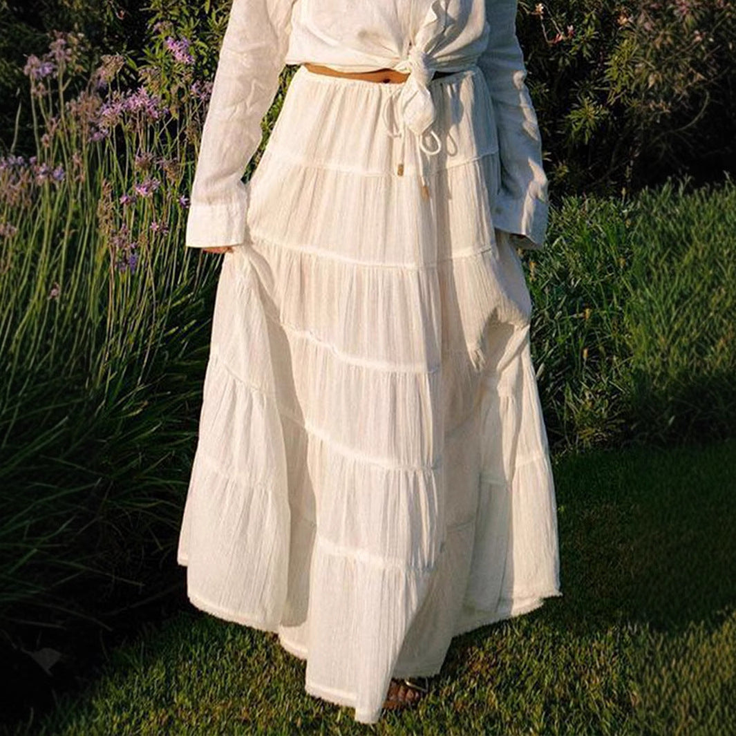 Vacation Casual A line Tiered Skirt Women Clothing Spring Summer