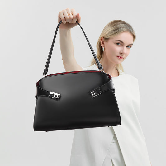 Simple Shoulder Bag High Sense Ladies Underarm Bag Loose Soft Leather Large Capacity Office Bag Women